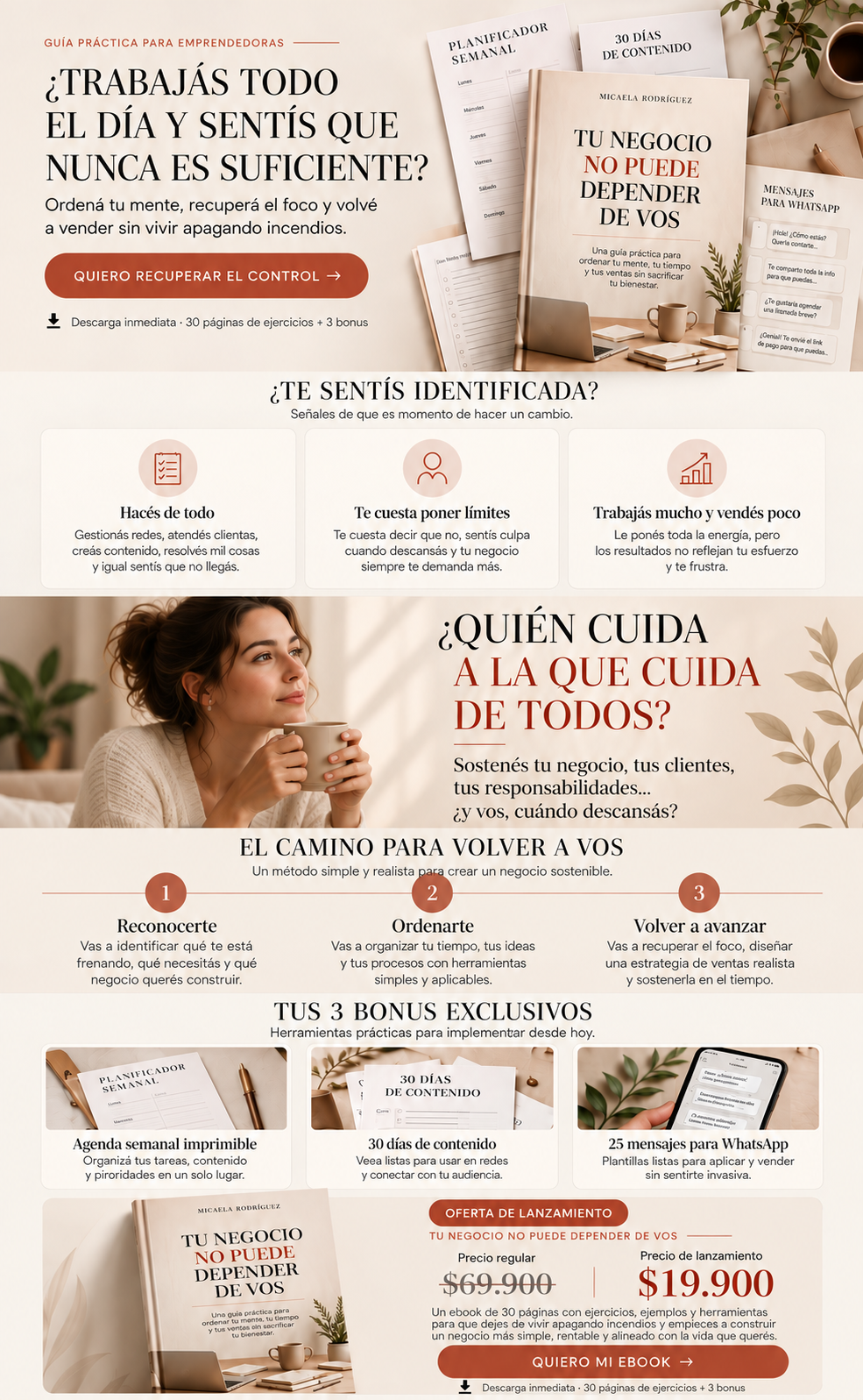 Ebook «Tu negocio no puede depender de vos» + 3 Bonus